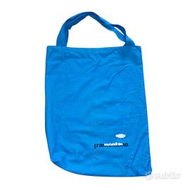 Borsa di cotone blu Tramontana "in più" con manici