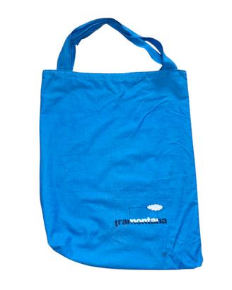 Borsa di cotone blu Tramontana "in più" con manici