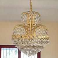 Lampadario stile impero oro e cristalli