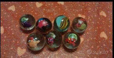 7 biglie in vetro con stampa