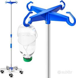 Asta per flebo in acciaio inox.