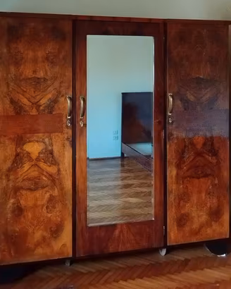 Armadio radica antico 3 ante specchio gatto alieno