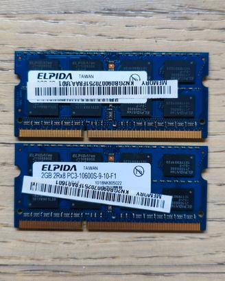 Sodimm ELPIDA 4GB (2x2GB) PC3-10600 DDR3-1333 1,5V