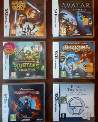 Lotto di 6 videogiochi Nintendo DS