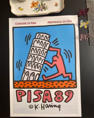 Poster stampa keith haring Pisa 89 lusso