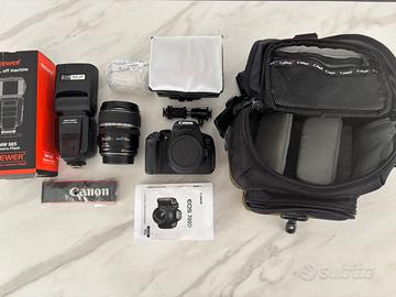 Canon 700D ob. 17-85 IS + flash e borsa canon