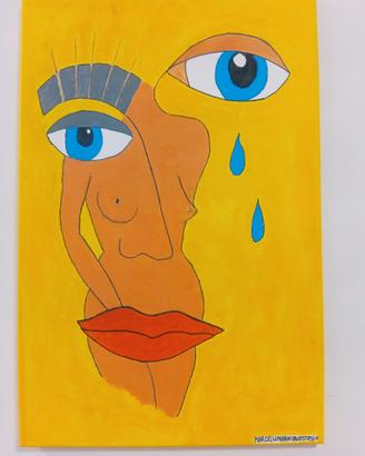 QUADRO MODERNO DIPINTO A MANO SU TELA CM 60x40