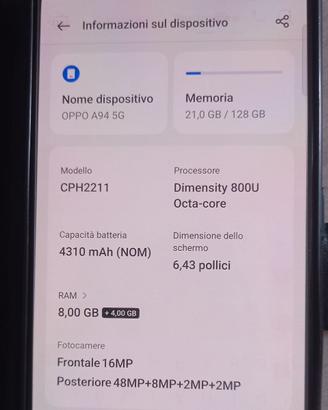 Cellulare oppo A 94 5G