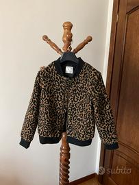 Zara Girls Animal print Bomber Jacket tg 12 anni