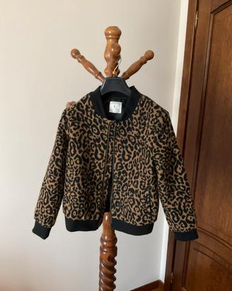 Zara Girls Animal print Bomber Jacket tg 12 anni