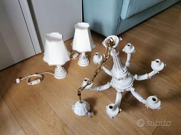 Lampadario e n.2 abatjour