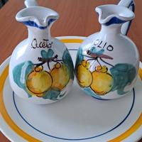 set olio e aceto ceramica Santo Stefano di Camastr