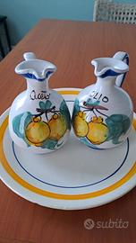 set olio e aceto ceramica Santo Stefano di Camastr