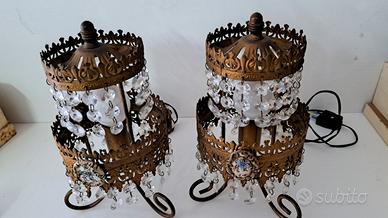 Coppia Lampade Vintage a Mongolfiera - Ottone, Cri