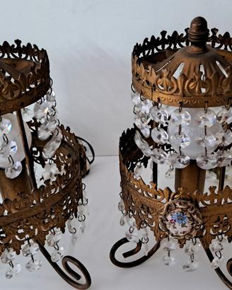 Coppia Lampade Vintage a Mongolfiera - Ottone, Cri