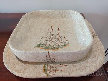 Piatto e sottopiatto in ceramica