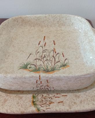 Piatto e sottopiatto in ceramica