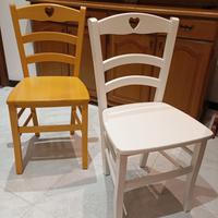 sedie in legno colorate