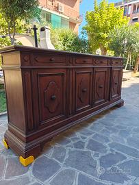 Credenza in legno massello e noce 251 cm