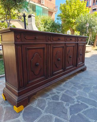 Credenza in legno massello e noce 251 cm
