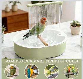Piccola vasca bagno doccia per uccelli e papagalli