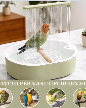 Piccola vasca bagno doccia per uccelli e papagalli
