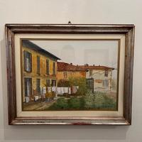 Quadro Ezio Soffiantini "Cortile" 1981 Originale