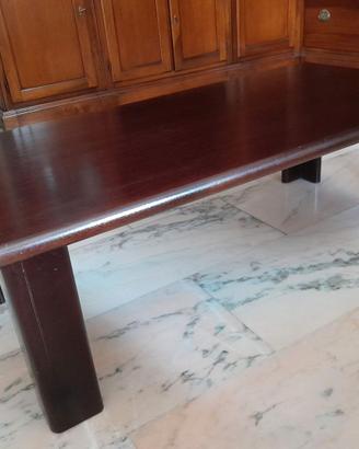 Tavolino da salotto rettangolare in legno mogano