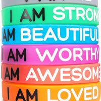 NUOVO- BRACCIALETTI IN SILICONE MOTIVAZIONALI 6X