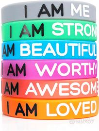 NUOVO- BRACCIALETTI IN SILICONE MOTIVAZIONALI 6X