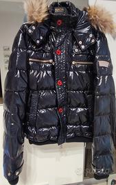 Bomber con cappuccio nero lucido taglia XL