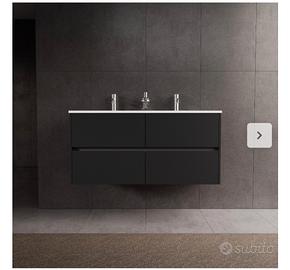 Inda - Mobile bagno L.120 con doppio lavabo lucido