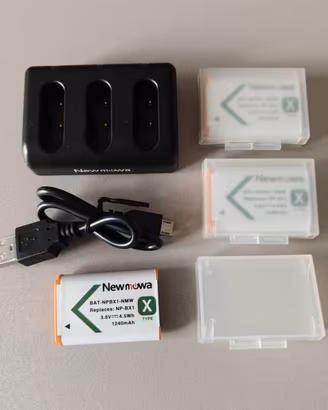 Kit 3 Batterie Newmowa NP-BX1 + Caricabatterie