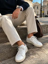 Sneakers uomo bianche stile Old Money – N.43