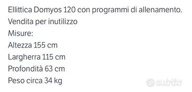 Ellittica Domyos 120 con programmi di allenamento.