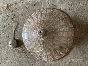 Lampadario a sospensione in vetro serigrafato