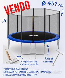 trampolino elastico Ø 457cm con rete
