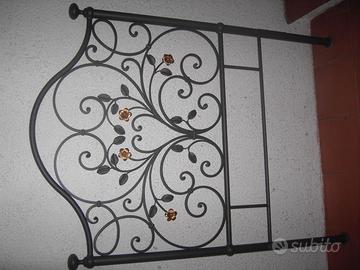 Letto singolo artigianale in ferro battuto