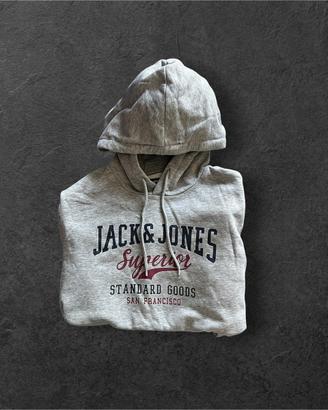 Felpa Jack & Jones Uomo Grigia con Cappuccio