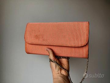 Borsetta pochette vintage raso di seta salmone