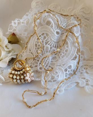 Collana ciondolo mini bag uncinetto fatta a mano