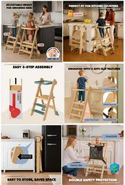 COSYLAND Sgabello pieghevole da cucina con rete di