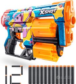 Pistola tipo NERF,XSHOT POPPY PLAYTIME 12 colpi