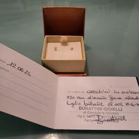 Orecchini punto luce in oro bianco 18 kt diamanti