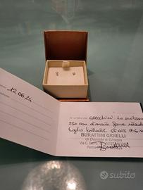 Orecchini punto luce in oro bianco 18 kt diamanti