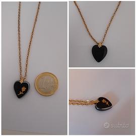 Collana vintage cuore nero