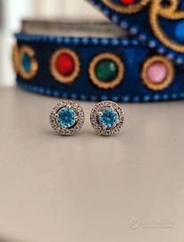 Orecchini brillanti in argento e cristalli