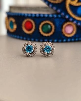 Orecchini brillanti in argento e cristalli