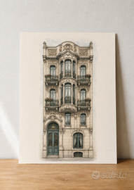 Facciata Liberty urbana – poster A3