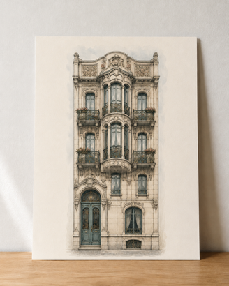 Facciata Liberty urbana – poster A3